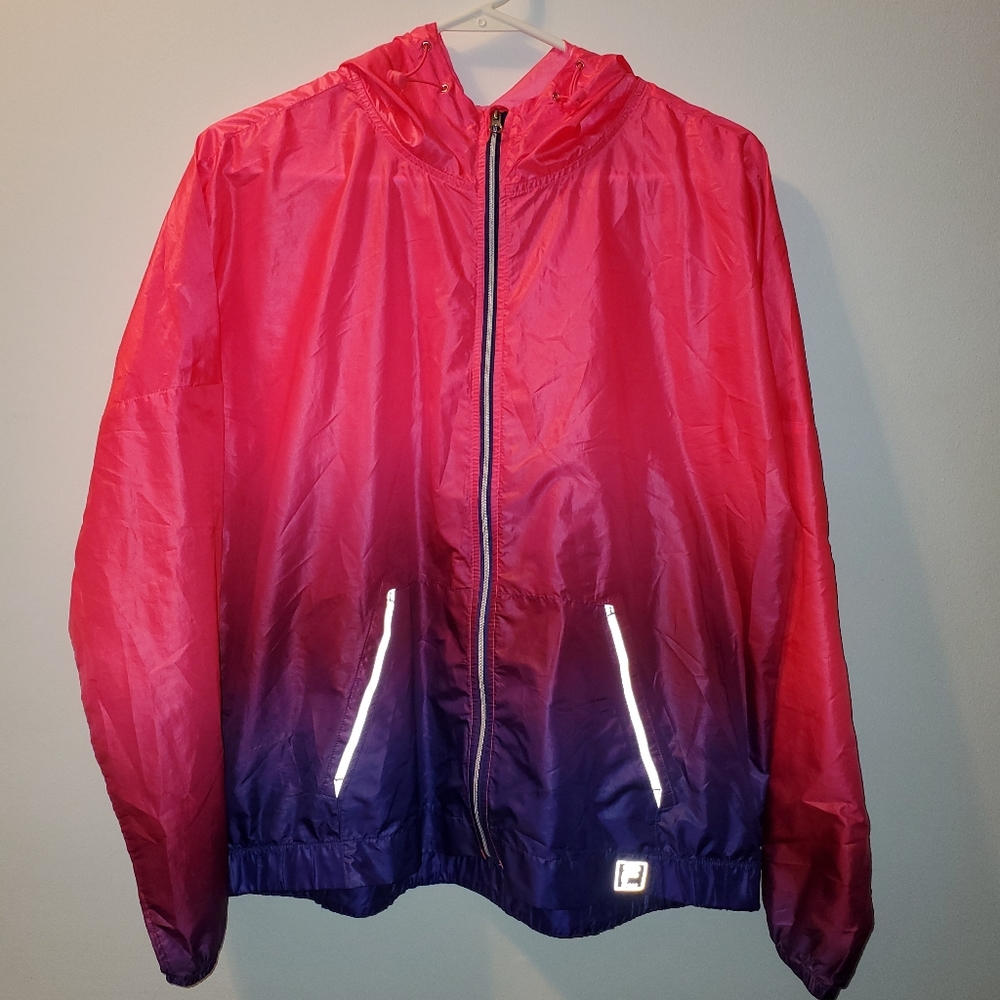 Fila sport ombre zip jacket windbreaker hood L